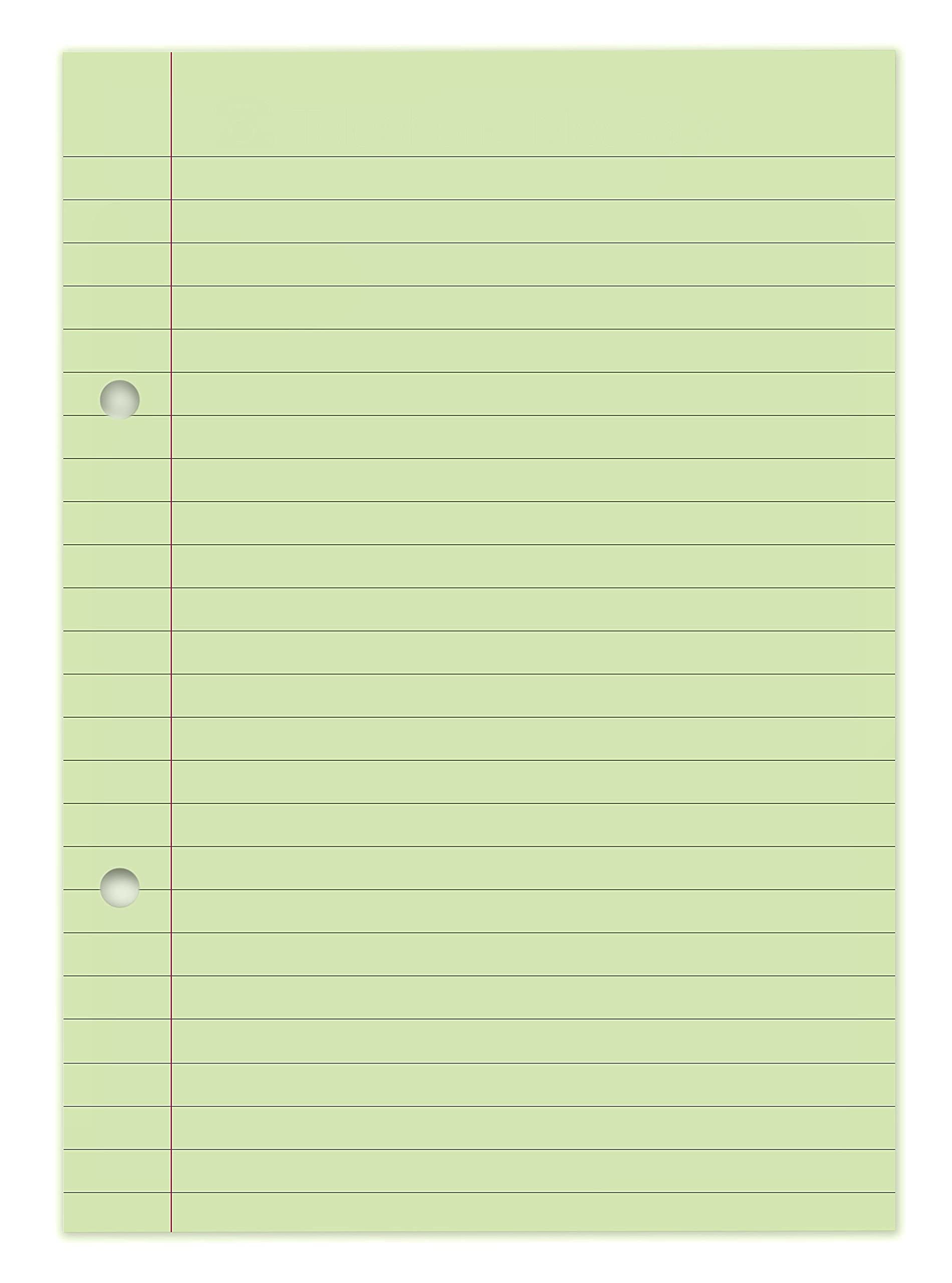 A5 Refill pad, 60 Sheets, 80gsm, Green, Pack of 10 with Zero Plastic Packaging