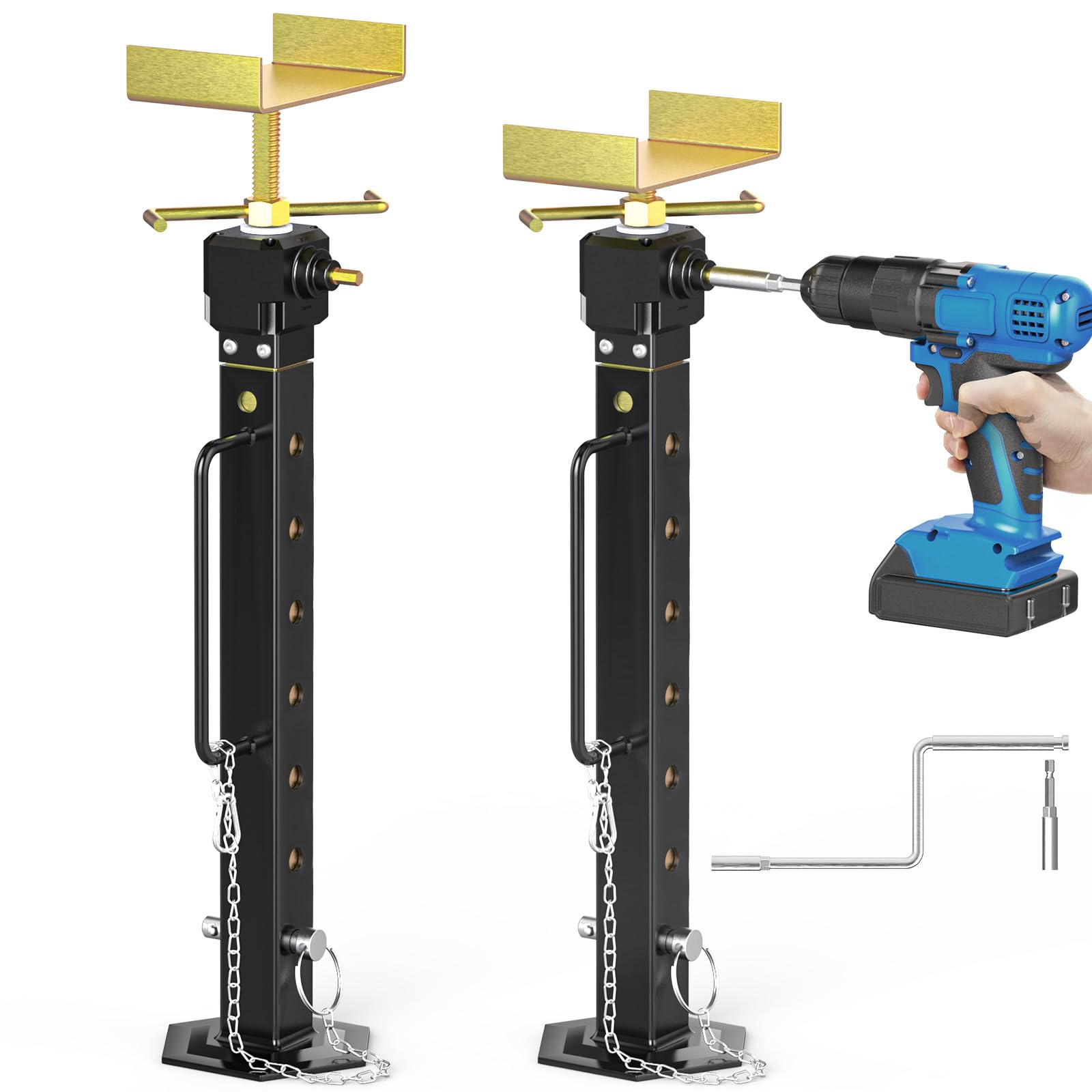 Photo 1 of Upgraded RV Slide Out Supports Stabilizer Jacks,Adjustable Height 16"-36",Camper Slide Out Support Jacks,Travel Trailer Stabilizer Jacks,Supports Up to 5,000LBS,Power Drill&Hand Crank Handle Adjust