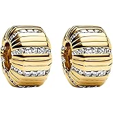 Amuefer 2PCS S925 Clip Stopper Spacer Charms for Pandora Bracelets, Pavé, CZ, Silver 14K Gold Rose Gold Plated, for Christmas Mothers Valentine's Day Graduation, Jewelry Gifts for Women