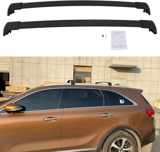 Snailfly Roof Rack Cross Bars Fit for KIA Sorento 20162020 Black Roof Rails