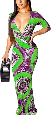 green tie dye maxi dress