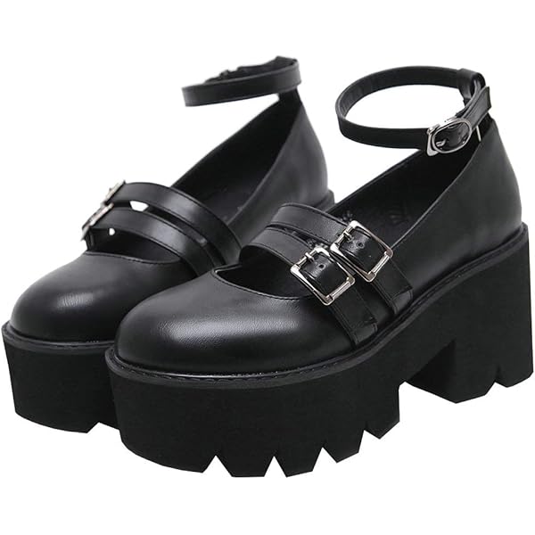 Amazon.com | MAVMAX Women's Pumps Shoes Goth Mary Jane Shoes