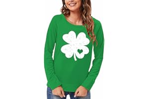 CM-Kid St Patricks Day Shirt Women Long Sleeve Casual Round Neck Irish Sweatshirt Tops