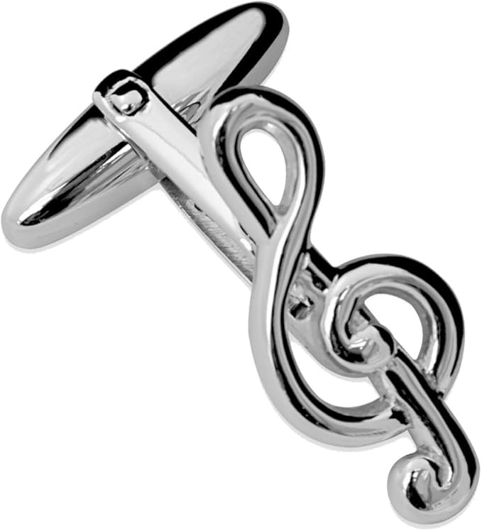 Sterling Silver Music Note Cufflink Amazon.co.uk Clothing
