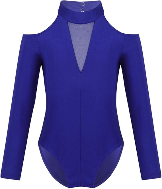 Download Amazon.com: dPois Kids Girls' Off-Shoulder Mock Neck Long ...