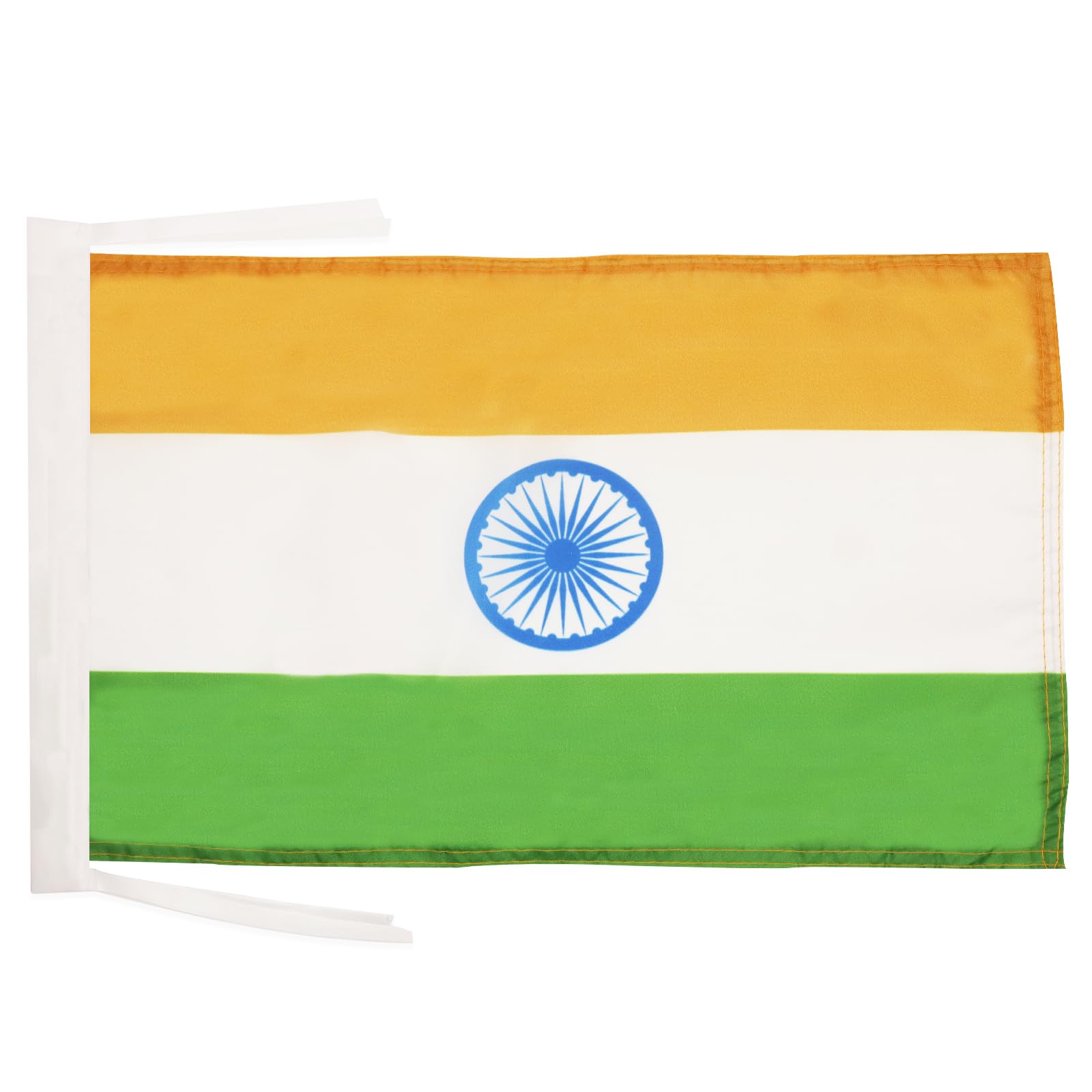 AZ FLAG - India Flag - 18'' x 12'' - Light Polyester Indian Small Banner with Two Cords - 18x12 in - 45x30 Cm