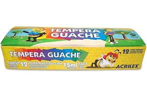 Tempera Guache 15ml 12 Cores, Acrilex, 020120000, Multicor