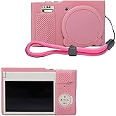TTXSCZYH Protective Silicone Case for Panasonic Lumix ZS99, with Adjustable Wrist Strap and Removable Lens Cover, Anti-Slip and Shockproof Design.Lumix ZS99 Accessories. (Pink)