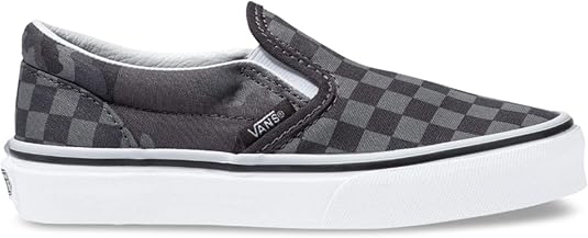 gray and black slip on vans