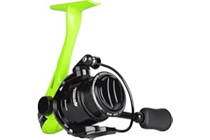 KastKing Royale Legend II Ice Spinning Reel - 5.8 oz - Size 500 is Perfect for Ice Fishing, Up to 11 Lbs Carbon Drag, 5.1:1 Gear Ratio, Sharkskin Water-Wicking TPE Grips, Extra Long Reel Foot Stem for Gloves