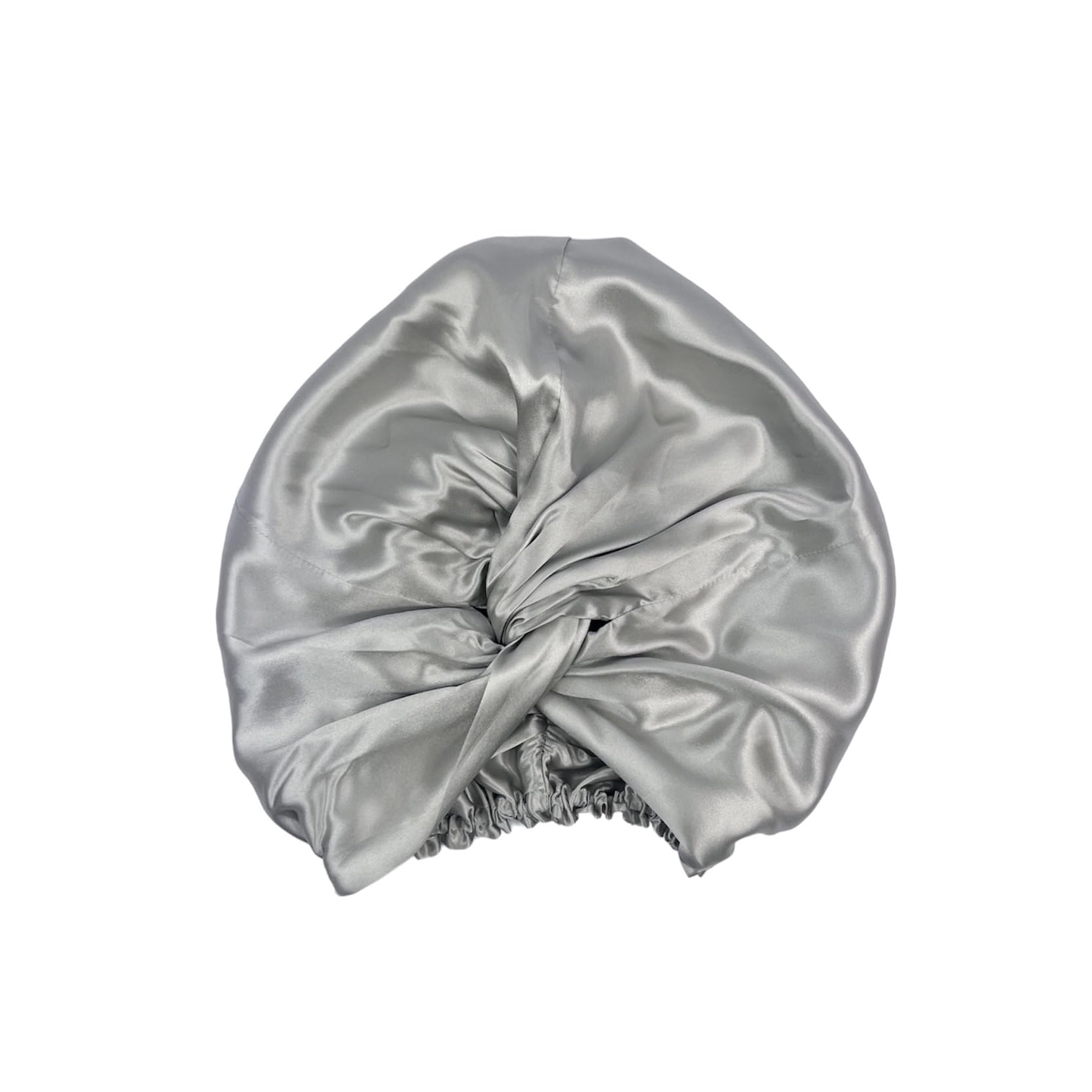 Jasmine Silk Pure Mulberry Silk Turban Head/Hair Wrap Hat Sleep Cap Bonnet (Grey)