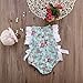 Kids Baby Girl Clothes Lace Floral Cotton Romper Bodysuit Jumpsuit Outfits (12-18 Months, Blue Floral)