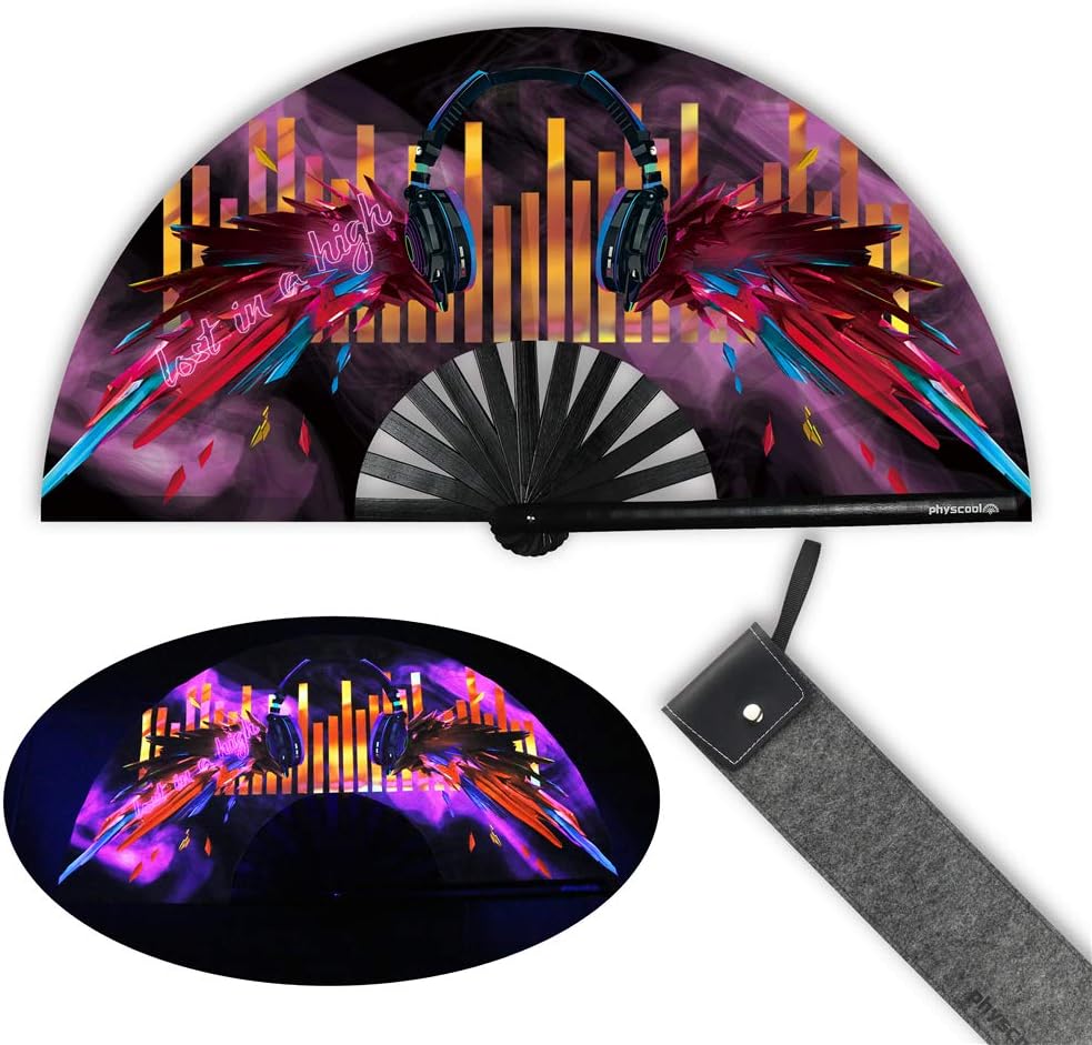PhysCool UV Fan Glow and 3D Under Black Light for Fluorescent Party Black Light Party Rave