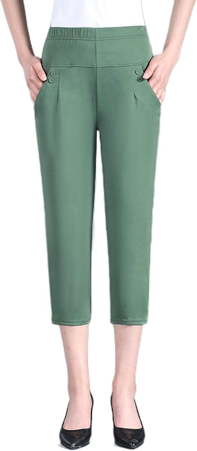 Pants 2020 MiddleAged and Elderly Women's Casual Straight Spring