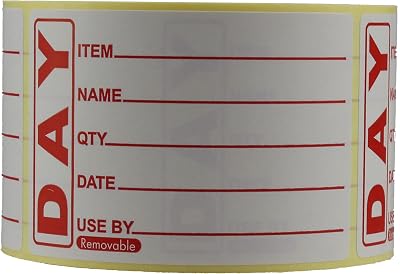 Label Metrics 49x75mm Prepped Food Labels Removable Red Text Roll of 500