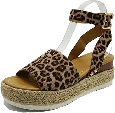 leopard print wedges amazon