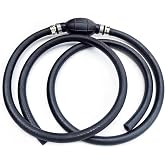 3/8 Inch 6FT boat fuel line with primer bulb Nylon Braided Fuel Line Assembly 3/8" 10mm Hose Line Universal Fuel Line with Primer Bulb Steel Hose Clamps for Marine Outboard Boat Motor RVs