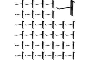 SINCHEEWAY 60 Pack Grid Wall Display Hooks, Metal Gridwall Accessories for Retail Stores, Trade Shows, Art and Craft Displays (Black, 4 Inch)