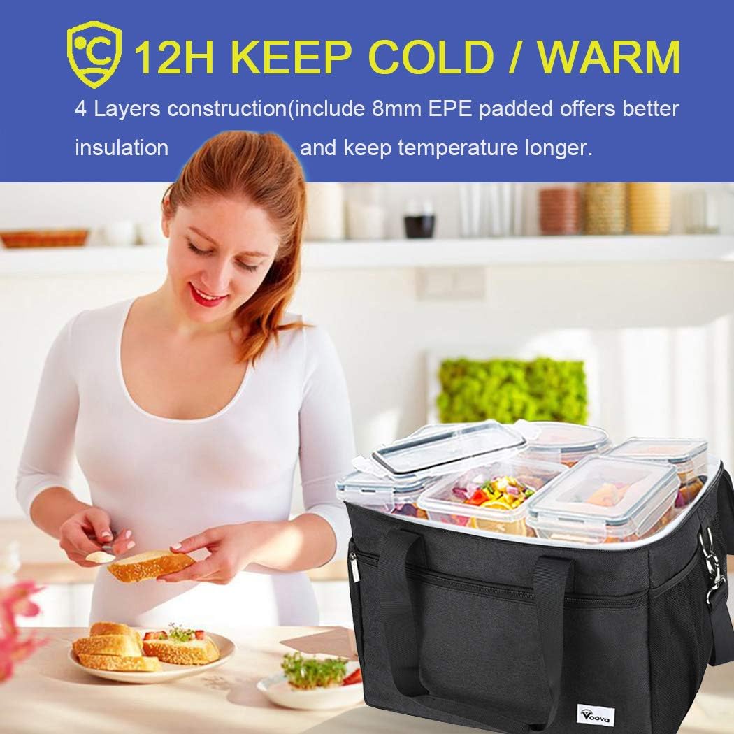 Voova Cooler Bag 50-Can (30L), Large Collapsible Cool Bag, Insulated Picnic Lunch Bag Box Soft Sided Wine Cooler Boxes - Image 3