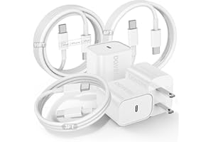 DGVERS Fast Charger for iPhone 17 16 15 Charger Fast Charging 3Pack, 3+6+10ft USBC to USBC Cable Cord &20W Type C Block for iPhone 17/17 Air/17 Pro Max/17 Pro/16 15 Pro Max/Pro/Plus,iPad Pro/Air/Mini