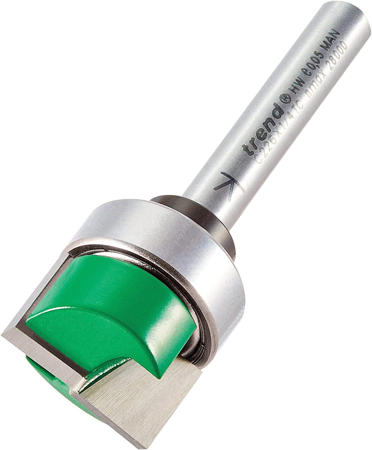 Trend CraftPro Straight Two Flute Router Cutter, 1/4 Inch Shank, 19.1mm Cut Diameter, 11.1mm Cut Length, Tungsten Carbide Tipped, C226X1/4TC