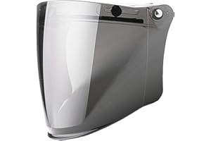 CHERN YUEH 3-Snap Flip Up Full Shield Visor for Motorcycle Half Open Face Helmets (Light Smoke)