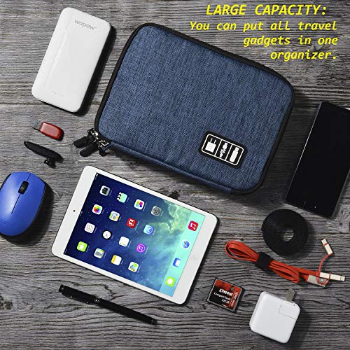 image for Electronic Organizer, Double Layer Travel Gadget Bag for USB Cable, SD