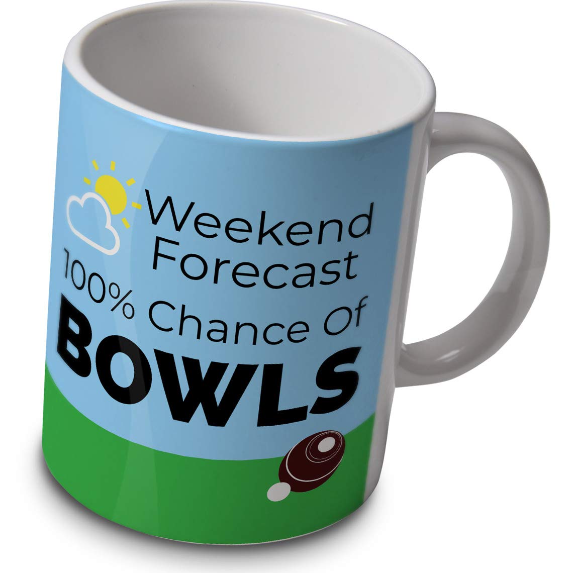 verytea Bowls Mug – 100% Chance of Bowls Weather Forecast Mug – Great Gift for Bowler