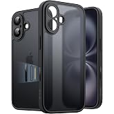 JETech Matte Case for iPhone 16, Black | with Camera Control Button, Military-Grade Protection, Frosted Matte Back, Shockproof Design