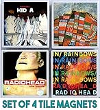 Radiohead Magnets : Set of 4 Tile Magnets