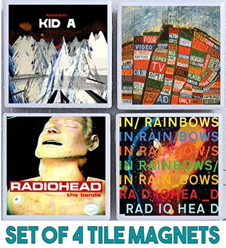 Radiohead Magnets : Set of 4 Tile Magnets