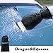 Dragon Squama Ice Scraper Mitt for Car Windshield Snow Scrapers with Waterproof Glove Lined of Thick Fleece + Carry Pouch (Black)