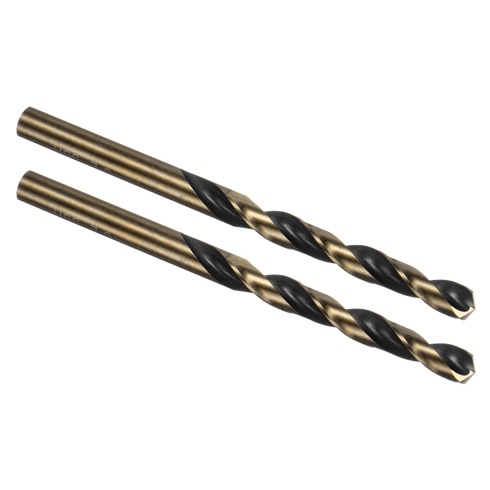 Kozelo 2PCS Twist Drill Bit - [7mm/0.28"] Titanium Nitride High-Speed Steel Round Shank Jobber Bit Set Black Gold for Metal Wood Plastic Steel Use, 70mm / 2.76" Blade Length — image 1