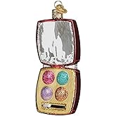 Old World Christmas Makeup Palette Glass Blown Ornament for Christmas Tree, Handcrafted Holiday Decoration, Beauty Collection