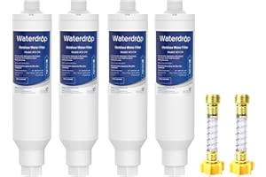 Waterdrop Hard Water Filter for Hose Car Wash, Water Deionizer for Car Washing, Window, Boat, Marine, Motorcycle, Yard Cleaning, Wash Spot Free, 4 Pack with 2 Hose Protector