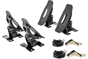 AA-Racks Steel Jetty Saddle Rack for Kayak Carrier Canoe Boat Paddle Board Surfboard Roof Top Mount on Car SUV Truck Crossbar with Ratchet Lashing Straps