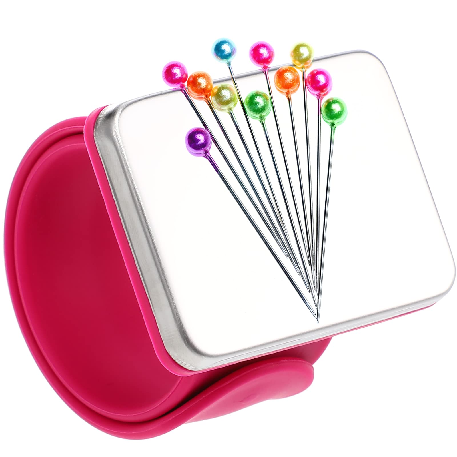 Healifty Silicone Wrist Strap Magnetic Pin Holder Bracelet for Salon Shop Sewing Hairstyling Supplies