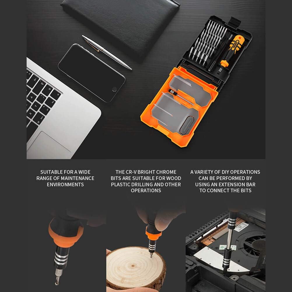 JAKEMY Precision Screwdriver Set Magnetic Repair Tool Kit for Electronics - 33 in 1 Professional Multi-Functional Screwdriver & Socket Set for Cellphone, Computer, PS4 playstation, Laptop, pc, Glasses - - 