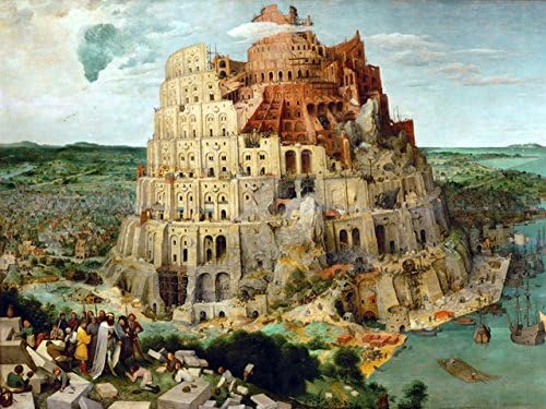 The Period landscape art posters seascape canvas painting mural prints art home decor picture Pieter Bruegel the Elder The Tower of Babel(Frameless,16x20inch)