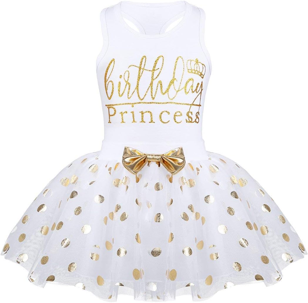 Toddler Kids Baby Girl's Birthday Outfits Princess Vest Sleeveless Shirt Mesh Tutu Skirt Set