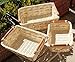 ShopOnNet RT430711-3 Handwoven Retangular Wicker Storage Basket with Handle in Cream (Set of 3)