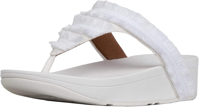 Amazon.com: FitFlop(TM Womens Lottie(TM) Fringe Canvas Sandal, Urban White, Size 8: Clothing
