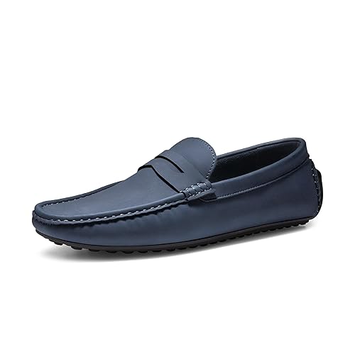 Bruno Marc Men's Driving Loafers SBLS2334M Dark Blue, Size 12 in - Main Image