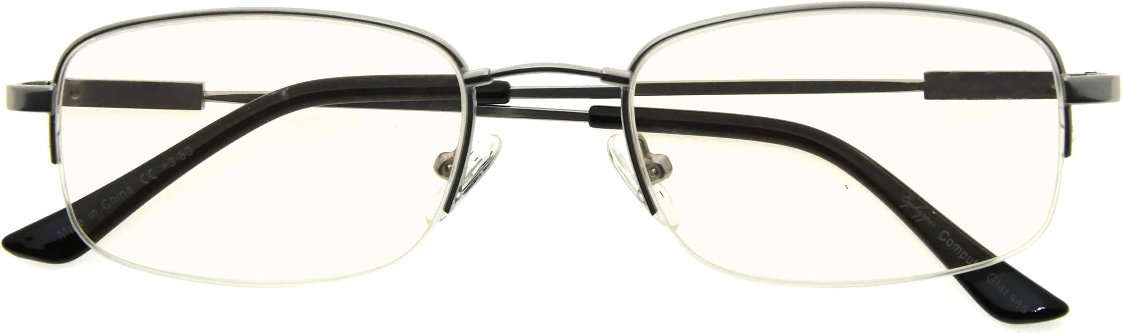 Computer Glasses Men Bendable Titanium Reading Eyeglasses Blue Light Filter