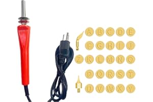 VALHMKT DIY Wood Burning/Carving Set, Diy Wood/Leather Burning Set—26 Letters Copper Mold, Wood Craft DIY Embossing Carving, Wood Burning Kit Letter Wood Burning Tip (Color : Soldering iron+26 letters)