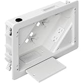 in-Wall TV Box with Flange for Home Theater Installation, 11.9" x 8.4" Cord Hider for Wall Mounted TV, with 2 Outlets, Cable Bracket, LV Cable &amp; 1-1/2" ENT Entrance, Ideal for New or Retrofit Job
