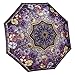 Galleria Stained Glass Pansies Folding Umbrella