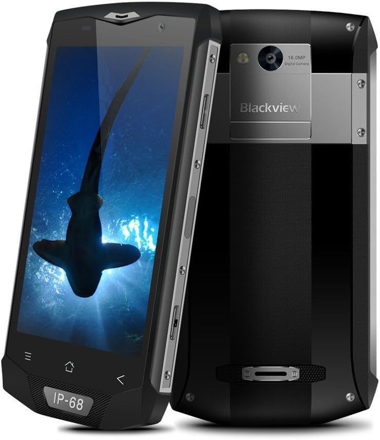 Blackview BV8000 Pro 4G Smartphone 5.0 inch Android 7.0 IP68 Waterproof Dual Sim FDD-LTE 6GB+64GB 8MP+16MP Outdoor Ragged MTK6757 2.3GHz Octa Core 4180mAh Fingerprint GPS Cell Phone (Shark Gray)