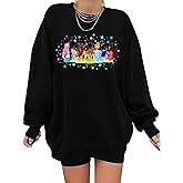 AMWIPE Magical Sweatshirts for Women Oversized Magic Kingdom Princess Graphic Pullover Family Vacation Casual Long Sleeve Top