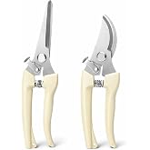 Pruning Shears,Ahoooot 2Pcs Pruning Shears for Gardening,Professional Garden Shears for Flowers, Bonsai and Fruits Picking (1pc Straight &amp; 1pc Curved)